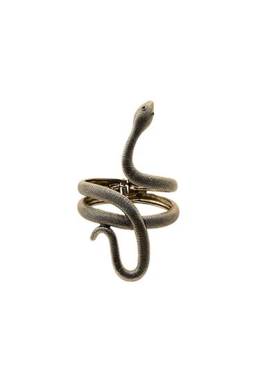 Zara TEXTURED SNAKE BRACELET - Golden - Image 0