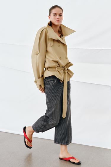 JEANS ZW COLLECTION JUPE-CULOTTE TAILLE MOYENNE À RAYURES - Noir de Zara - Image 5