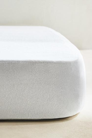 WATERPROOF COTTON TERRY MATTRESS PROTECTOR - White by Zara - Image 4