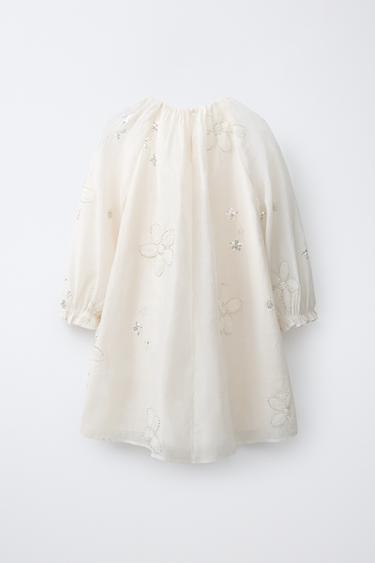ROBE ROMANTIQUE FLEURS BIJOUX - Écru de Zara - Image 1