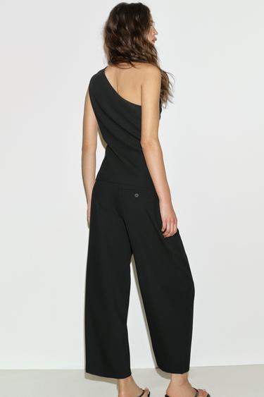 GILET ASYMÉTRIQUE À BOUTONS - Noir de Zara - Image 3