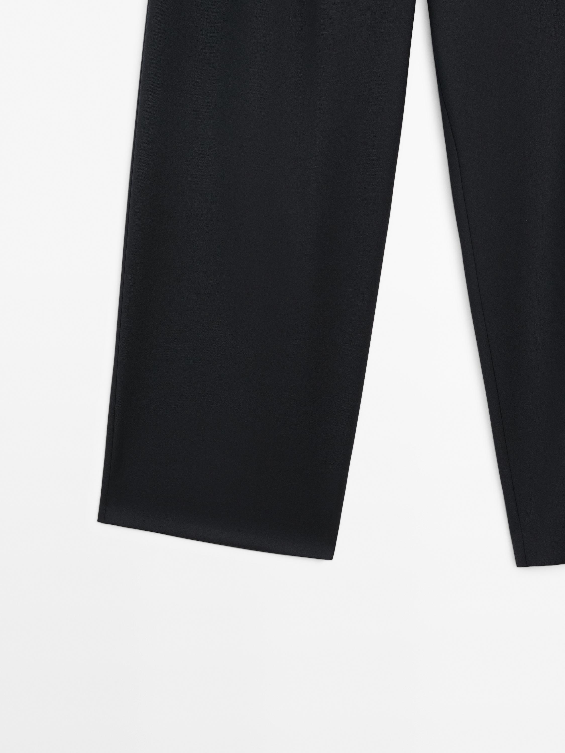 Pantalon straight en laine froide
