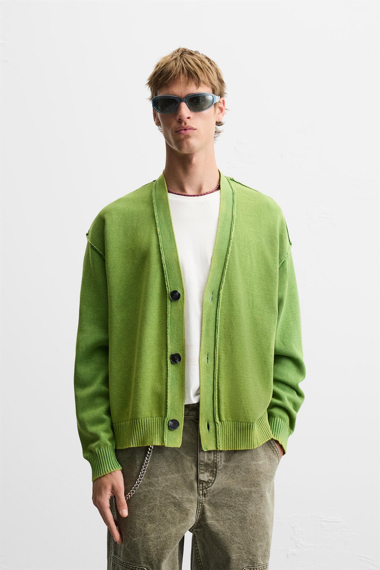 REVERSE EFFECT WASHED CARDIGAN