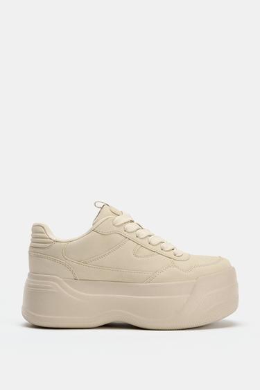 Zara ATHLETIC PLATFORM SNEAKERS - Off White