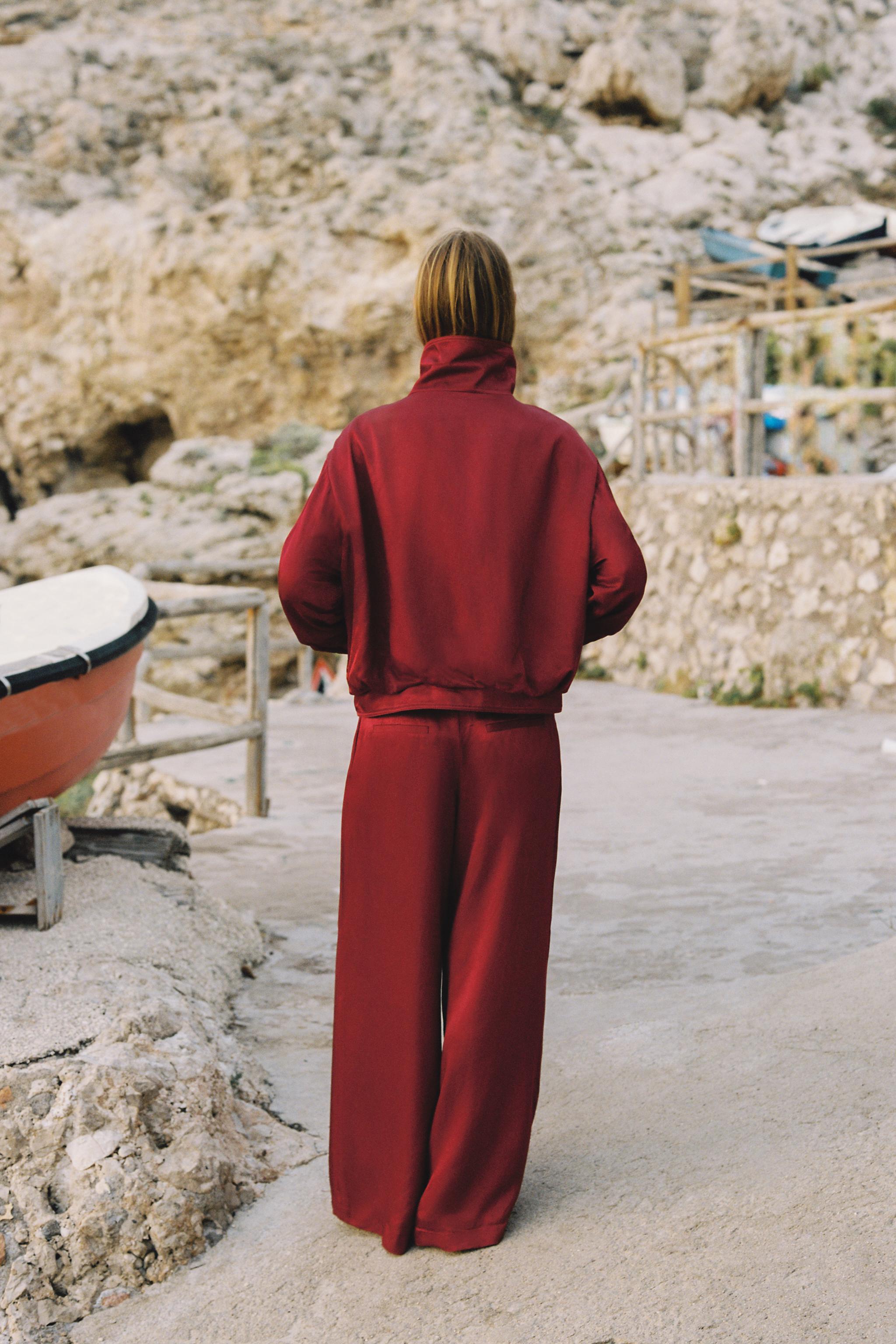 Женские брюки Zara WIDE-LEG FLOWY PANTS — фото 5
