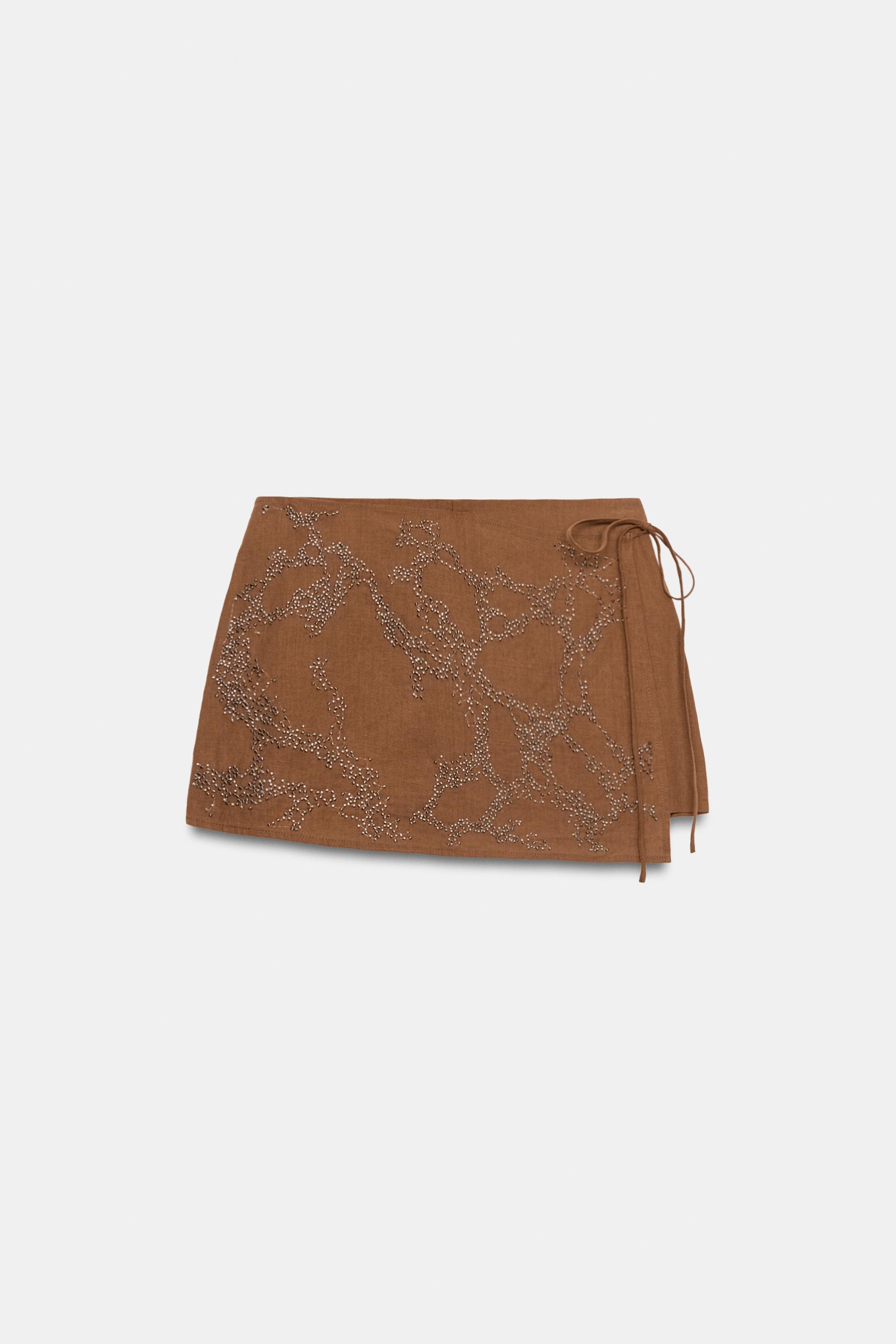 BEADED TIE SKORT