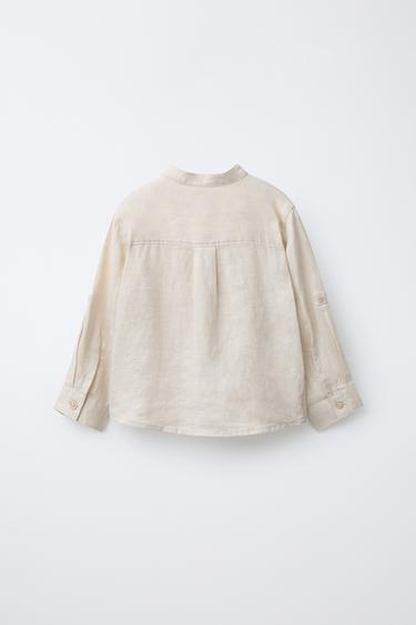 CHEMISE 100% LIN - Beige clair de Zara - Image 2