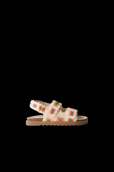 CROCHET SANDALS - Ecru White by Zara - Image 0