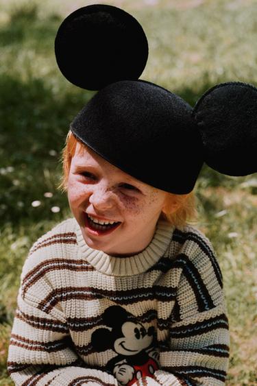 سترة محاكة مخططة MICKEY MOUSE © DISNEY - بني-أزرق الخاص بـ Zara