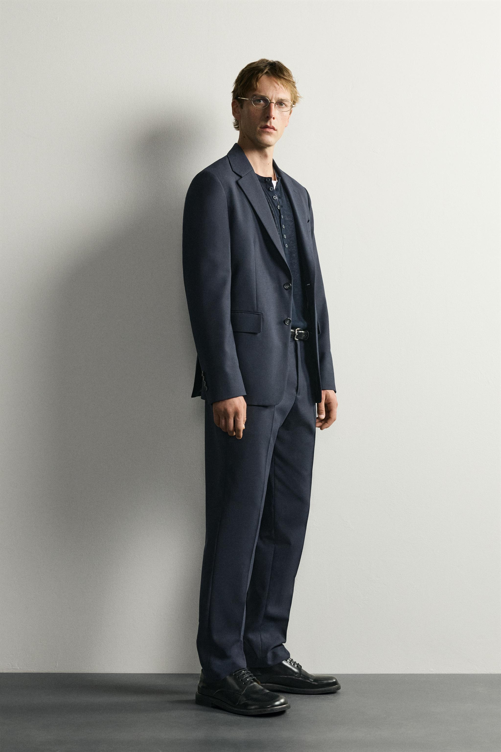 REGULAR FIT WOOL SUIT TROUSERS