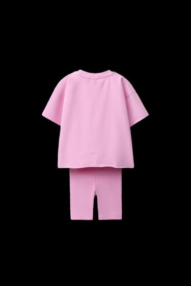 CONJUNTO CAMISETA Y LEGGING CICLISTA RIB - Rosa de Zara