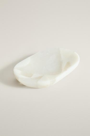 ALABASTER RESIN BATHROOM SOAP DISH — Light beige 2