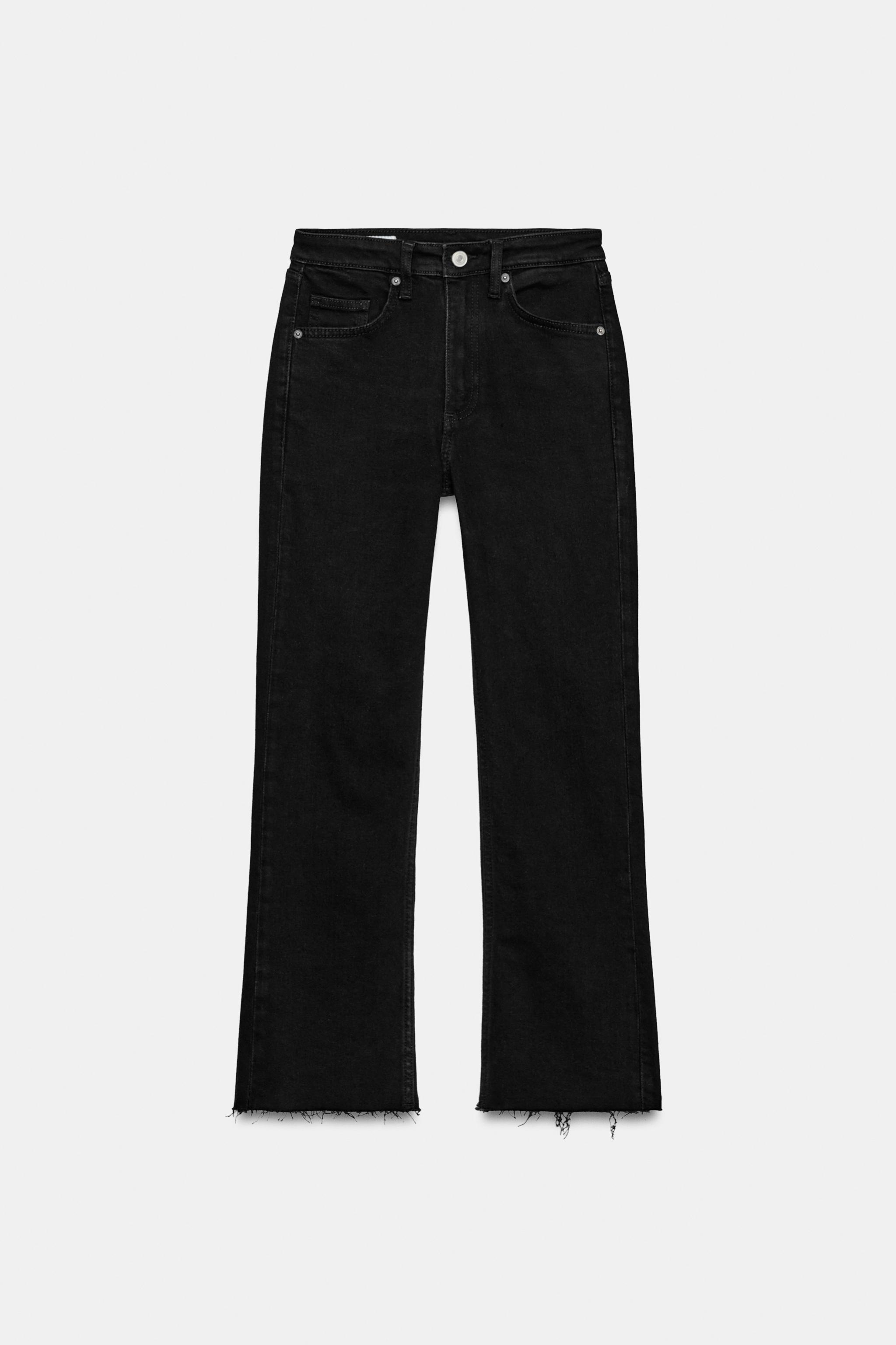 Женские джинсы Zara TRF HIGH-RISE CROPPED POLKA DOT FLARE JEANS — фото 7