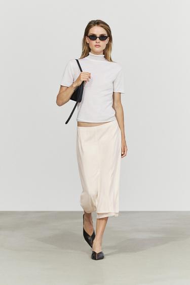 Zara Short sleeve turtleneck knit sweater - Ecru - Image 0