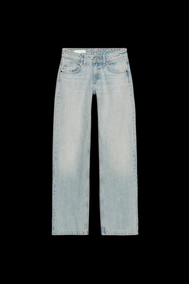TRF LOW-RISE WIDE-LEG JEANS - Faded blue by Zara