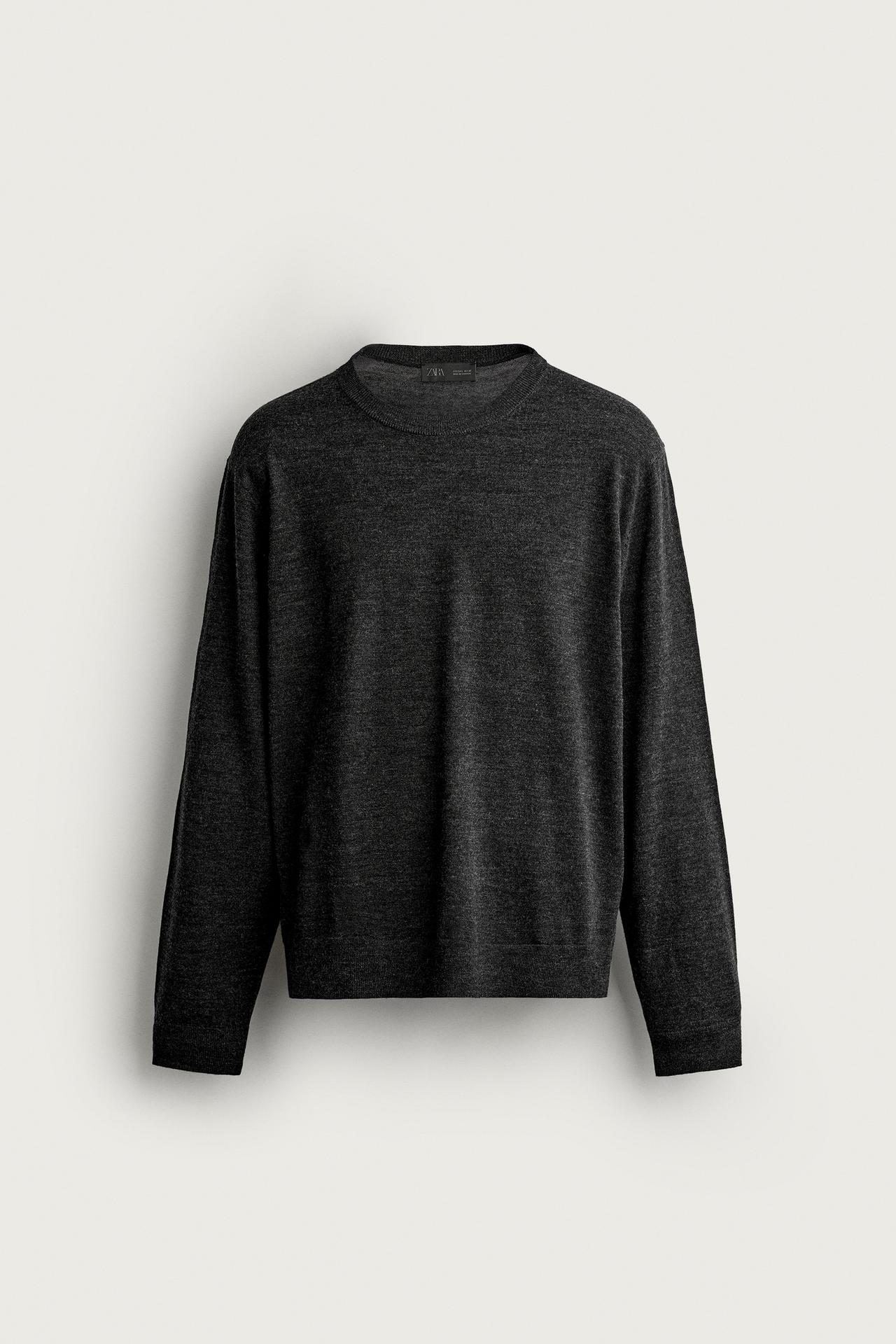 100% WOOL REGULAR FIT JUMPER — Anthracite grey