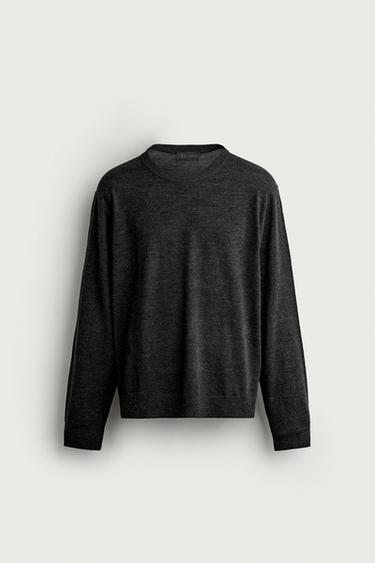100% WOOL REGULAR FIT JUMPER — Anthracite grey 1