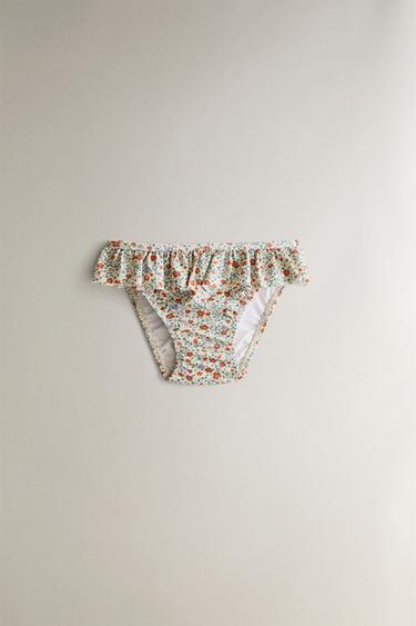 KINDER STRAND-ÜBERHOSE MIT VOLANT UND TROPISCHEN BLUMEN - Sandfarben von Zara - Bild 0