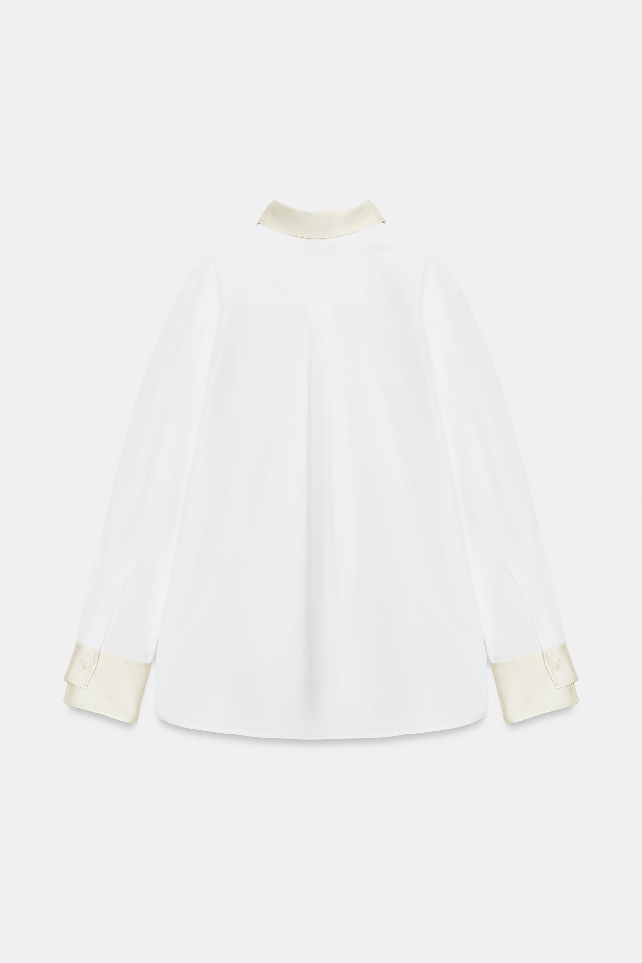 Zara ZW COLLECTION CONTRAST POPLIN SHIRT — фото 7