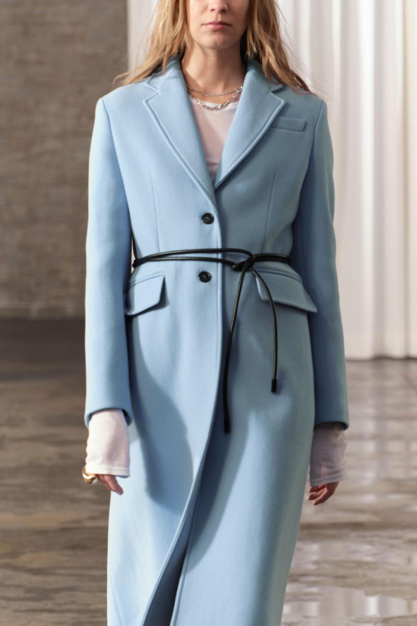 ZW COLLECTION MANTECO WOOL COAT - Sky blue