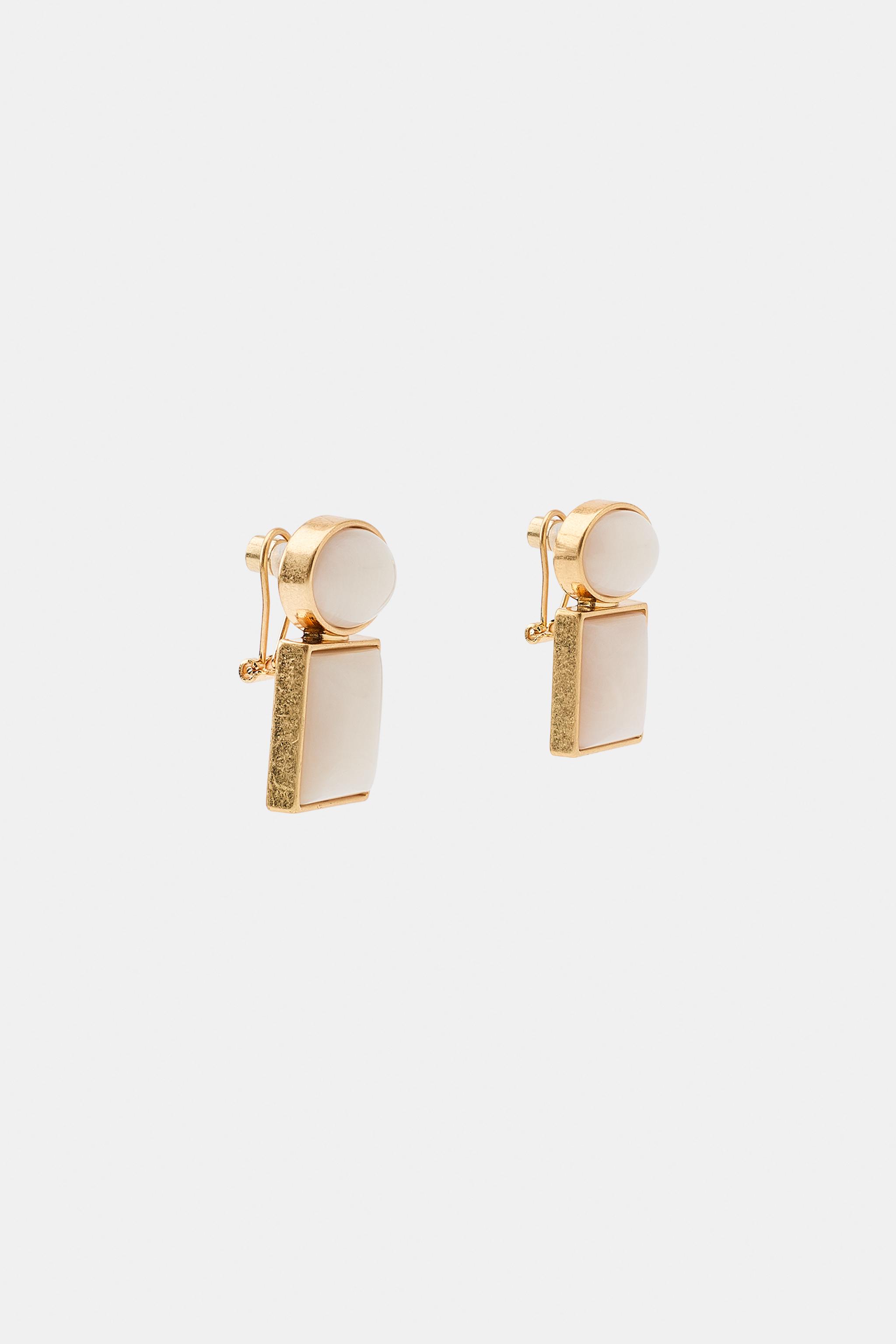 ジオメトリックレジンピアス - ゴールド | ZARA Japan / 日本