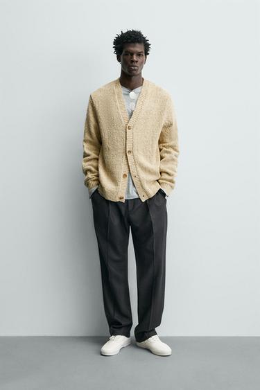 CÁRDIGAN ESTRUCTURA TORZAL - Amarillo claro de Zara - Imagen 0