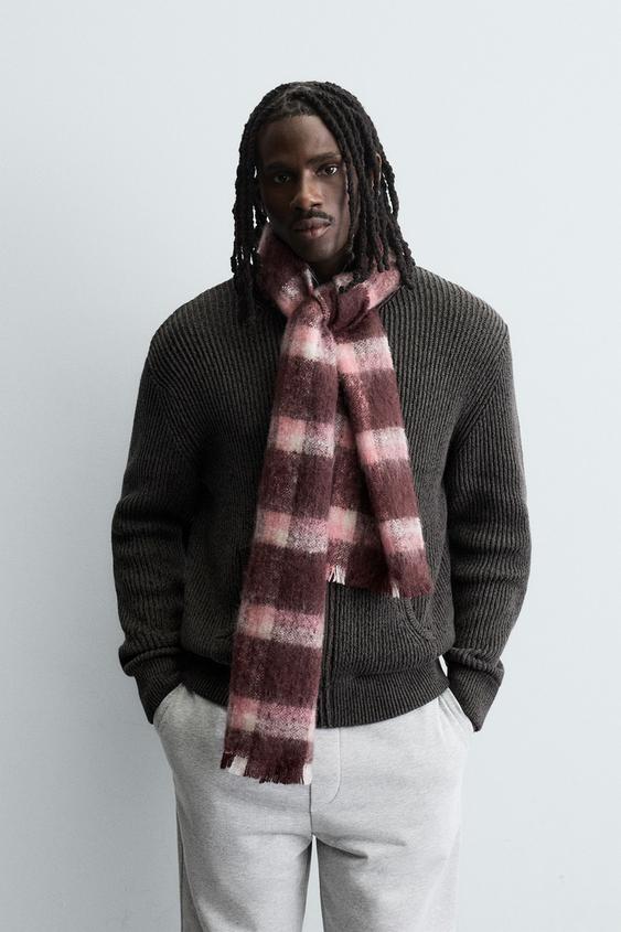 BRUSHED PLAID SCARF