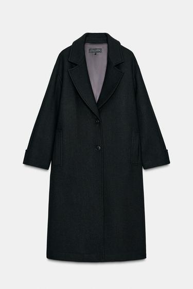OVERSIZED COAT WITH CONTRAST CUFF - Black by Zara
