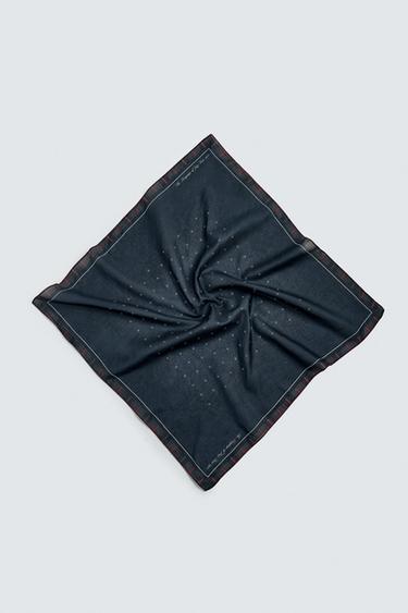 BANDANA ESTAMPADO GEOMÉTRICO - Azul de Zara