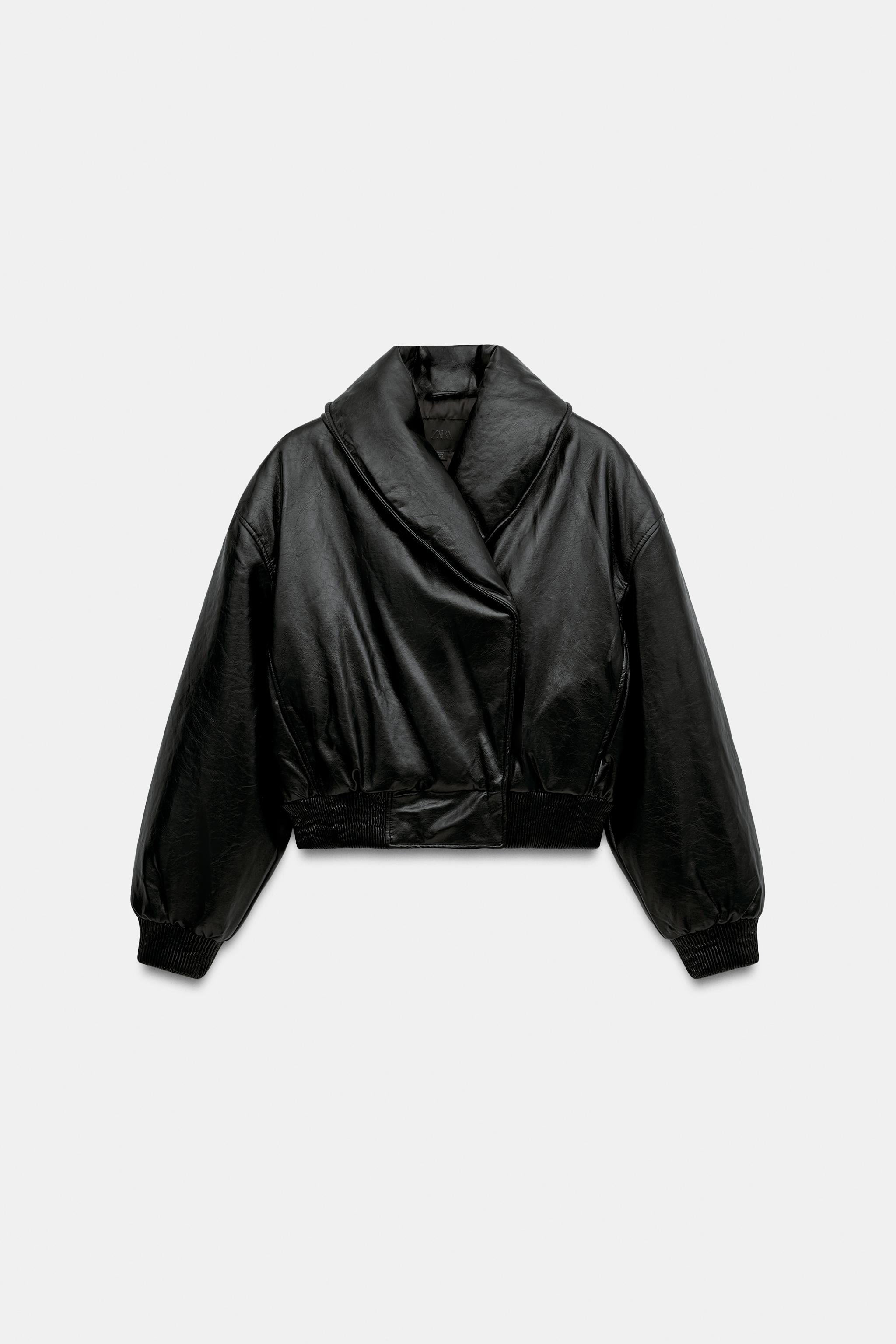 QUILTED FAUX LEATHER ANORAK