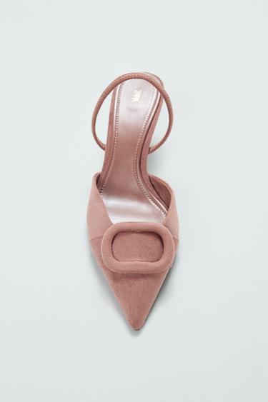 Zara SLINGBACK APPLIQUÉ HEELS - Pink