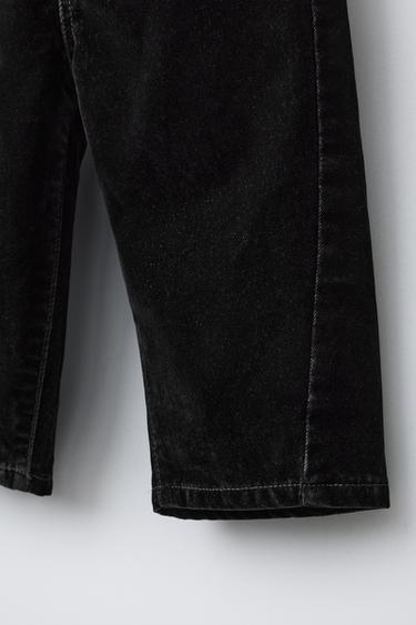 PANTALON BAGGY VELOURS - Noir de Zara - Image 3