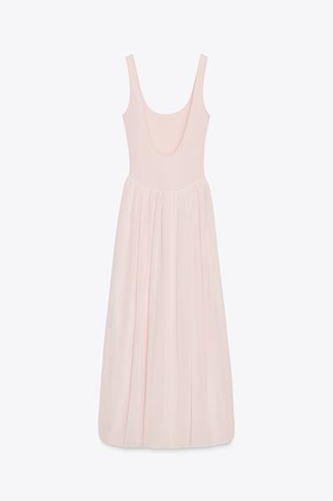 CONTRAST TULLE DRESS - Pale pink by Zara - Image 7