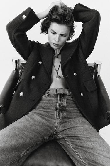 ПАЛЬТО ИЗ СМЕСОВОЙ ШЕРСТИ — ZW COLLECTION — ХАКИ от Zara