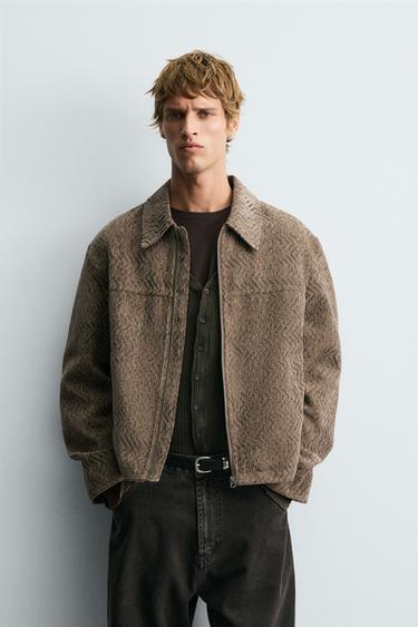 TEXTURED JACQUARD JACKET - Beige by Zara - Image 1