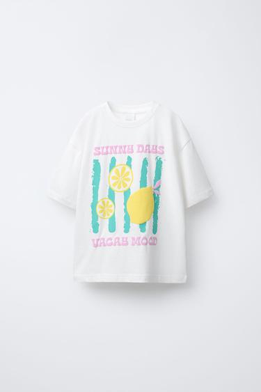 CAMISETA ESTAMPADA DE FRUTAS - Branco-marfim da Zara - Imagem 0
