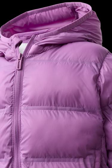 LIGHTWEIGHT HOODED PADDED JACKET - Dark mauve by Zara