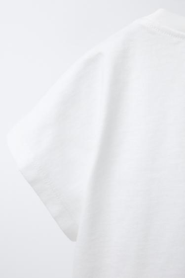 T-SHIRT AVEC INSCRIPTION BRODÉE ET NOEUD - Blanc de Zara - Image 3