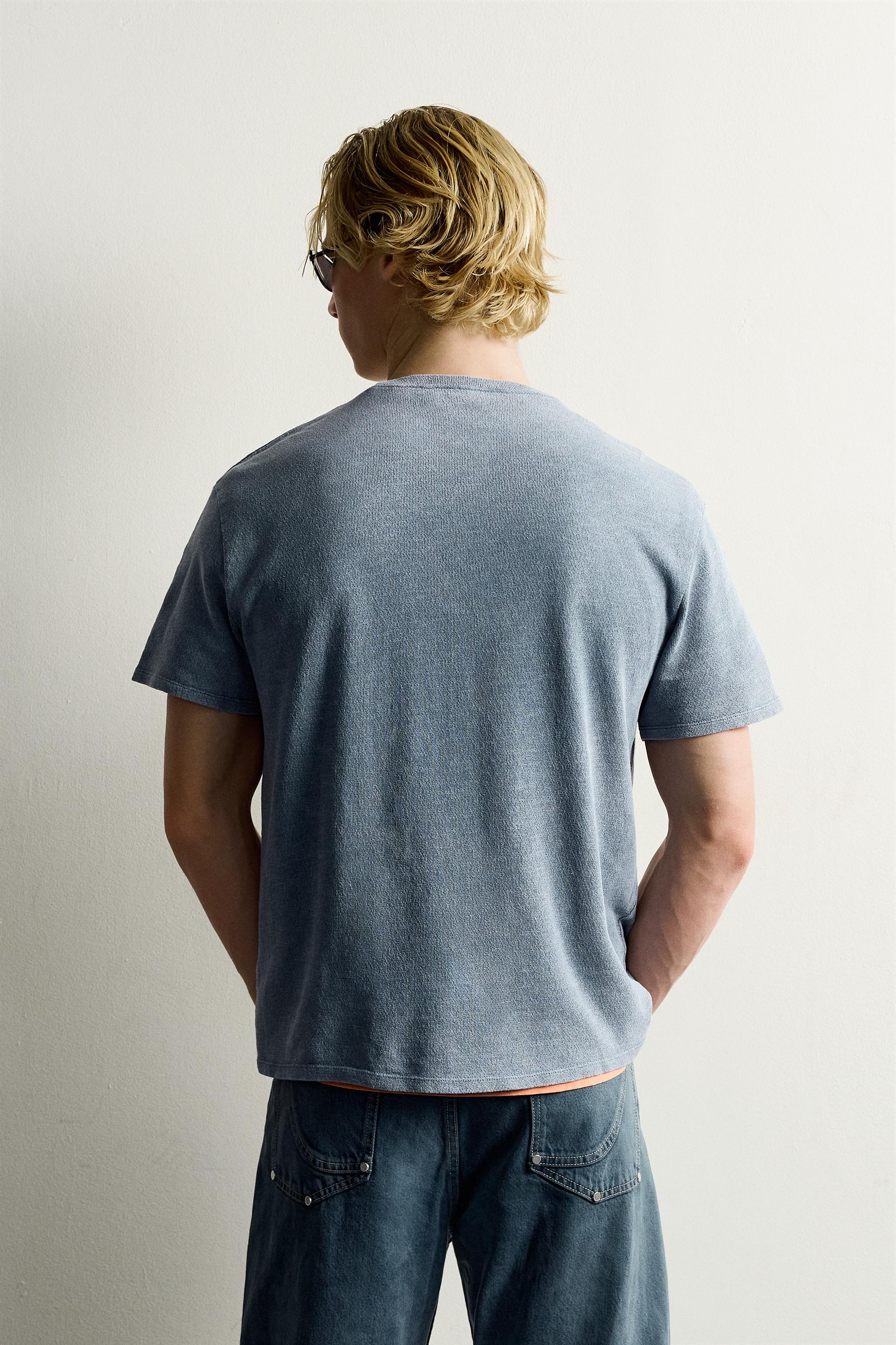 PRINTED WASHED KNIT T-SHIRT