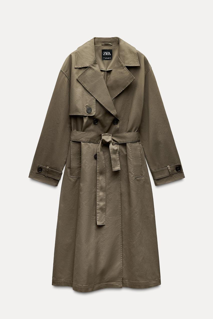 LONG BELTED TRENCH COAT - Khaki | ZARA United States