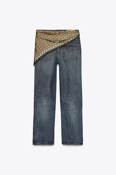 JEANS ZW COLLECTION BAGGY PAÑUELO TIRO BAJO - Azul de Zara