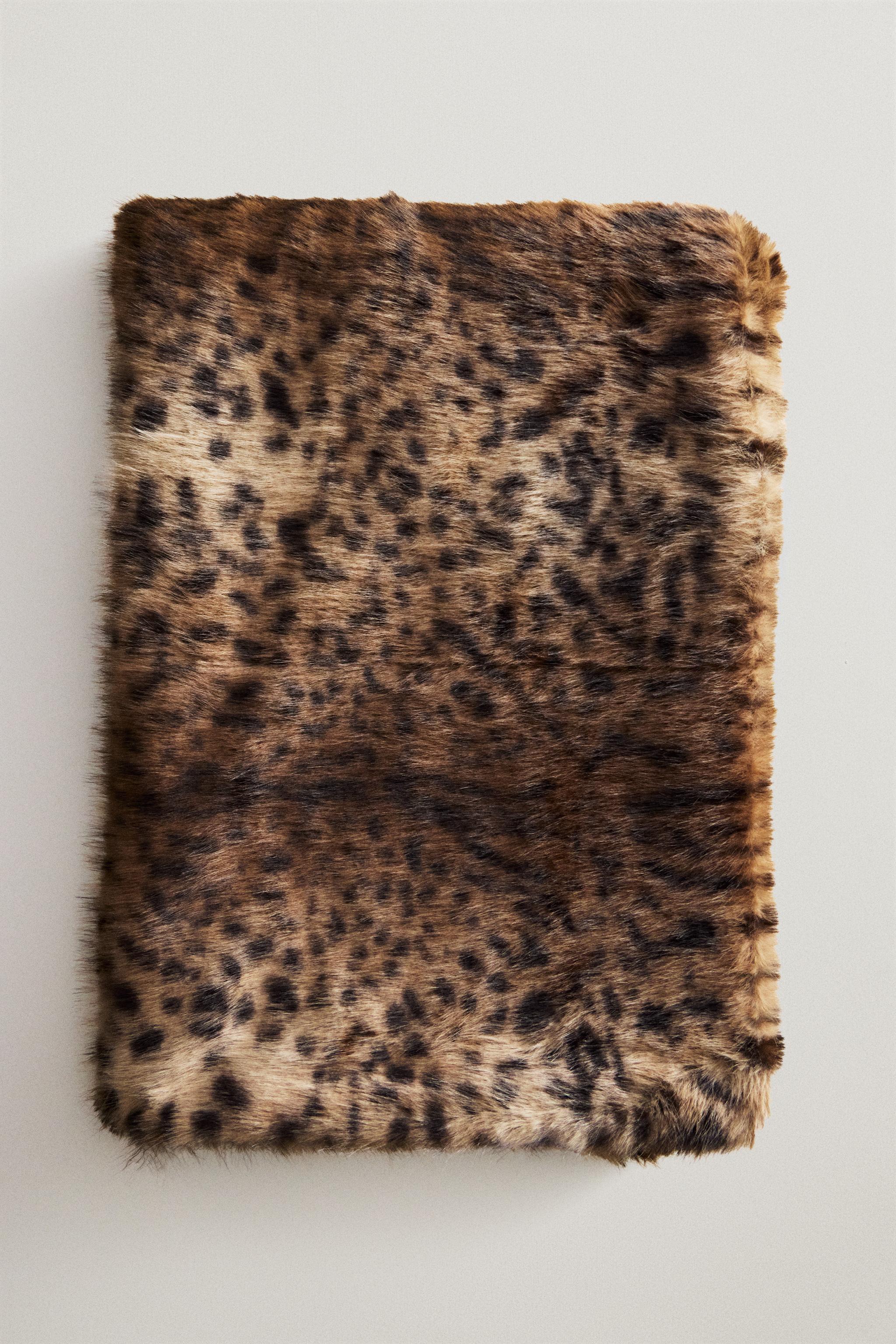 COUVERTURE FOURRURE IMPRIMÉ ANIMAL