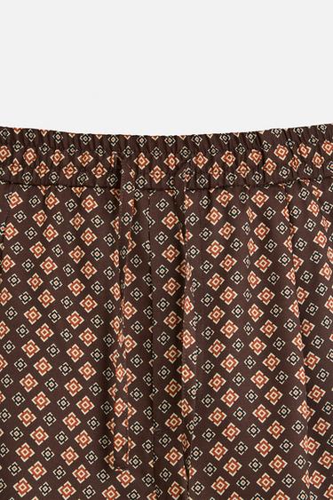 BERMUDA À IMPRIMÉ GÉOMÉTRIQUE - Marron de Zara - Image 8