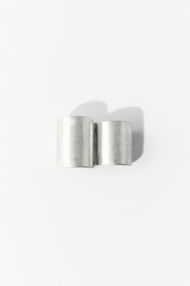 Zara DOUBLE METAL RING - Silver