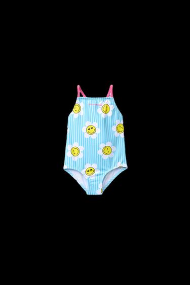 2-6 AÑOS/ BAÑADOR RAYAS SMILEYWORLD ® - Turquesa de Zara
