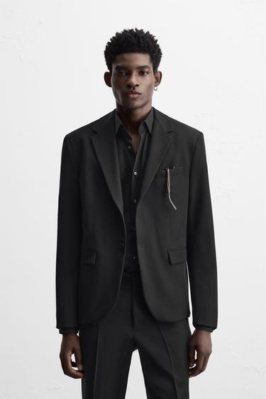 BLAZER DE FATO CONFORT - Preto da Zara