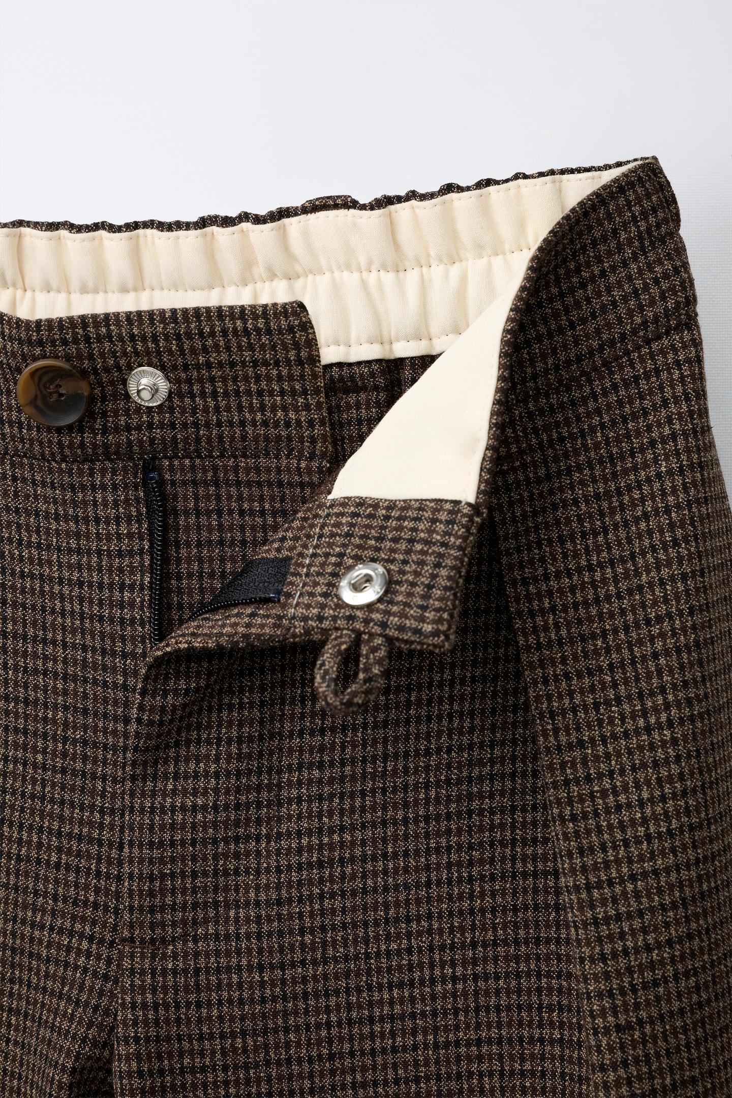 Детские брюки Zara Plaid Print Balloon, цвет: Коричневый — фото 3