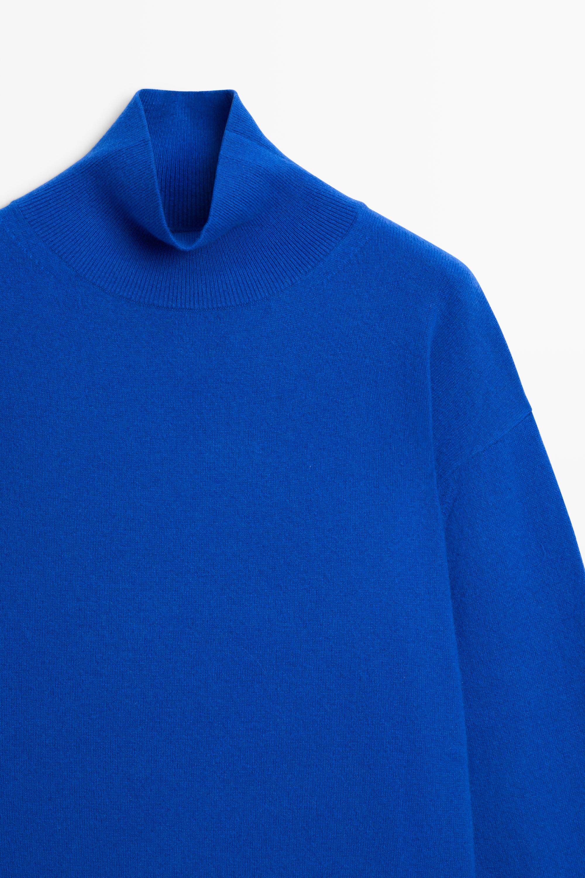 100% cashmere high neck knit sweater - Bluish | ZARA United States