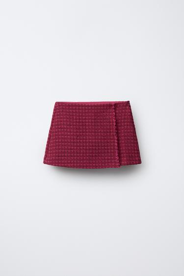 BERMUDA SKORT WITH FRAYED TEXTURE - Pink by Zara - Image 0