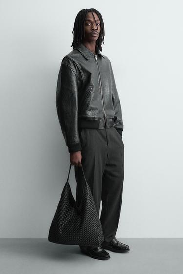 BOLSO SHOPPER TRENZADO - Negro de Zara - Imagen 0